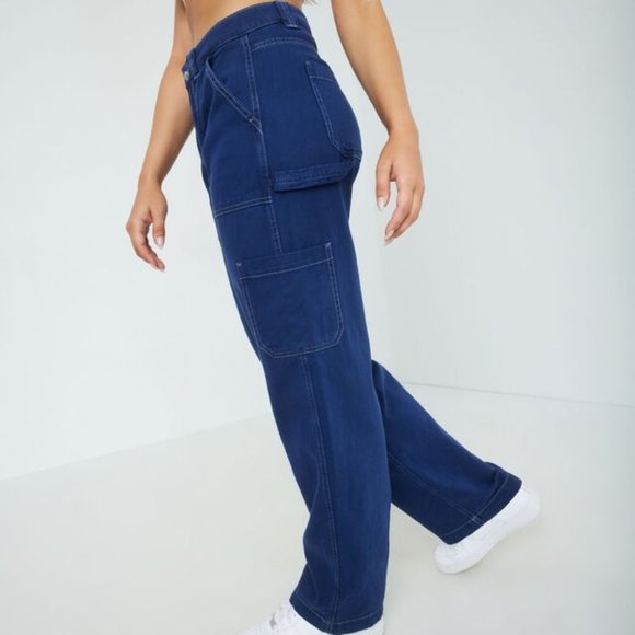NEW - Dani Carpenter Pant in French Navy with Contrast Stitching - Picture 2 of 3